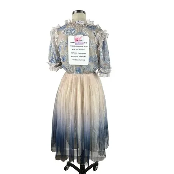 CHICWISH We Know It All Gradient Pleated Mesh Tulle Dress Women's Size Small NWT - Picture 6 of 10